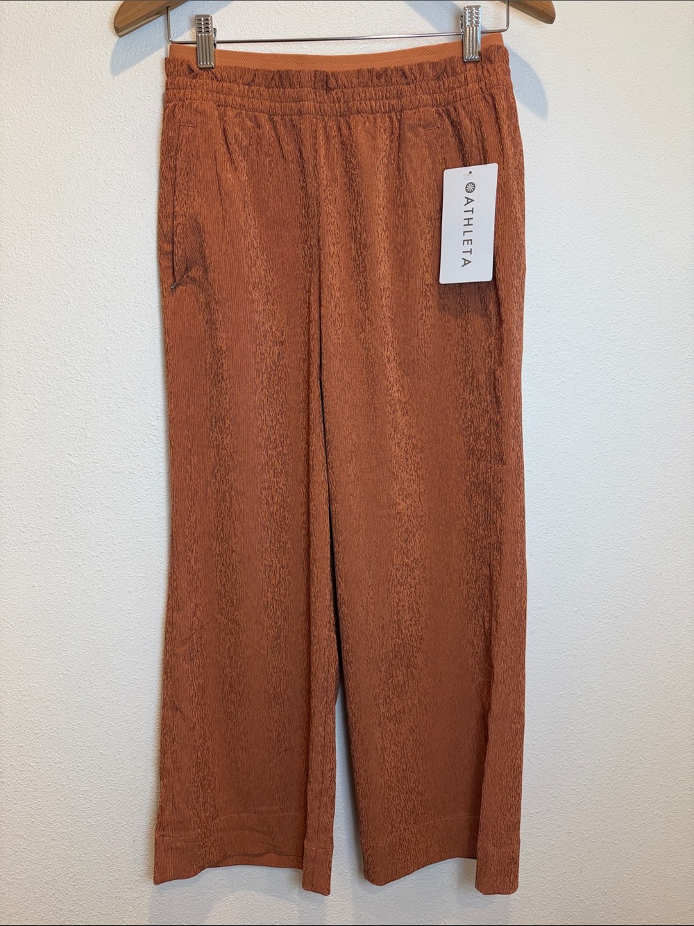 Athleta Woman’s Rust Terry Echo wide Leg Culottes Pants size 2 NWT